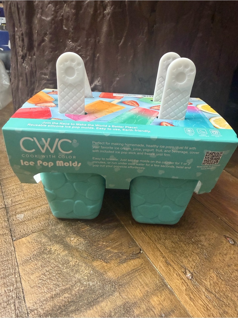 CWCCook With Color Kids Ice Pop Molds - Teal Blue Silicone